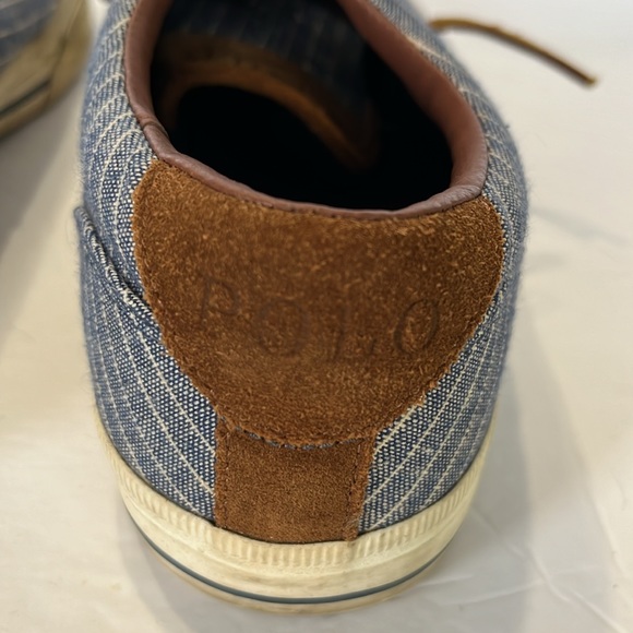 Polo Ralph Lauren Striped Canvas and Suede sneakers Size 10 - Picture 4 of 10